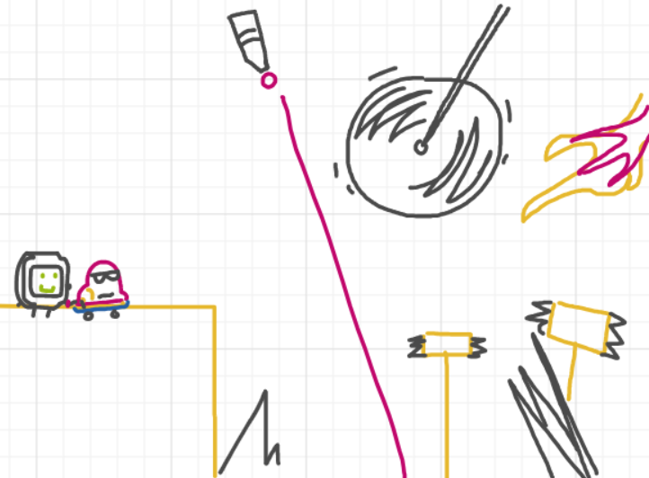 A panel from Running Duos, episode four of the Board Boards object show by Furretwalk/WalkingFurret.